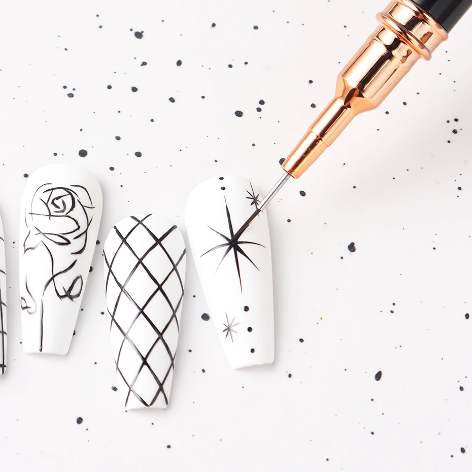 5개 네일 아트 라이너 브러쉬 세트 UV 젤 네일 브러쉬 키트 스트라이프 라인 페인팅 드로잉 플라워 패턴 펜 전문가용 매니큐어 도구