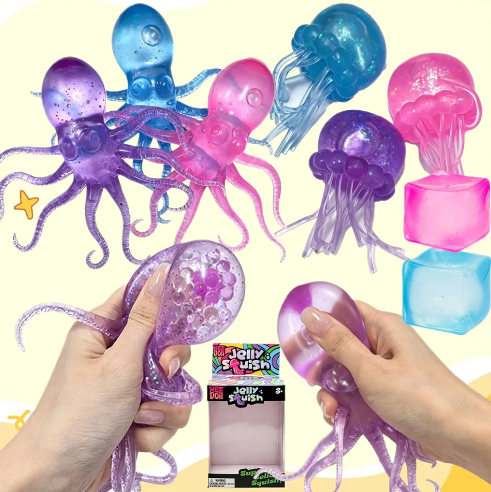 

Cute Nee Doh Octopus Squishy Toy - Waterproof Jelly Hops Fidget Water Play Sensory Toy for Boys And Girls Great Gift Idea