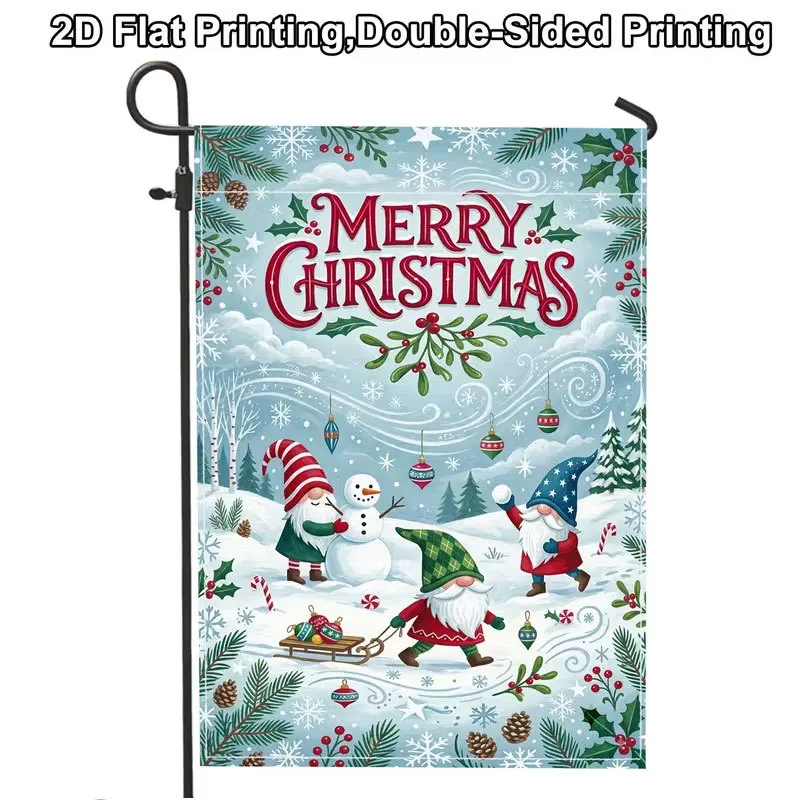 Christmas Garden Flags, Suitable for Outdoor  for Garden and Entrance Decoration 12inx18in As Well As Home Decoration Gifts.