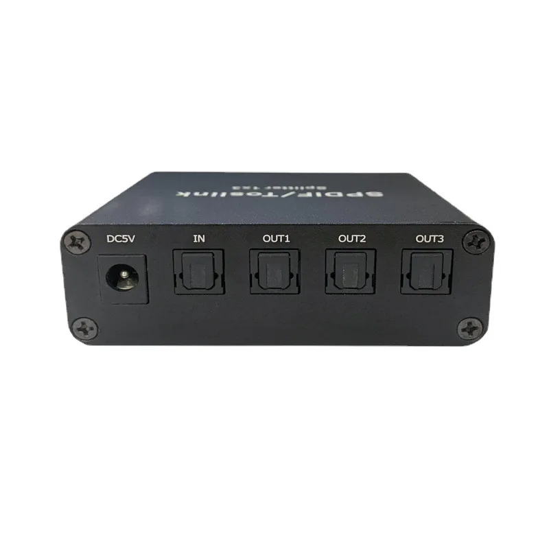 Aluminium Spdif Toslink Optische Digitale Audio Splitter 1X3 Optische Splitter 1 In 3 Out Ondersteuning Dts AC3