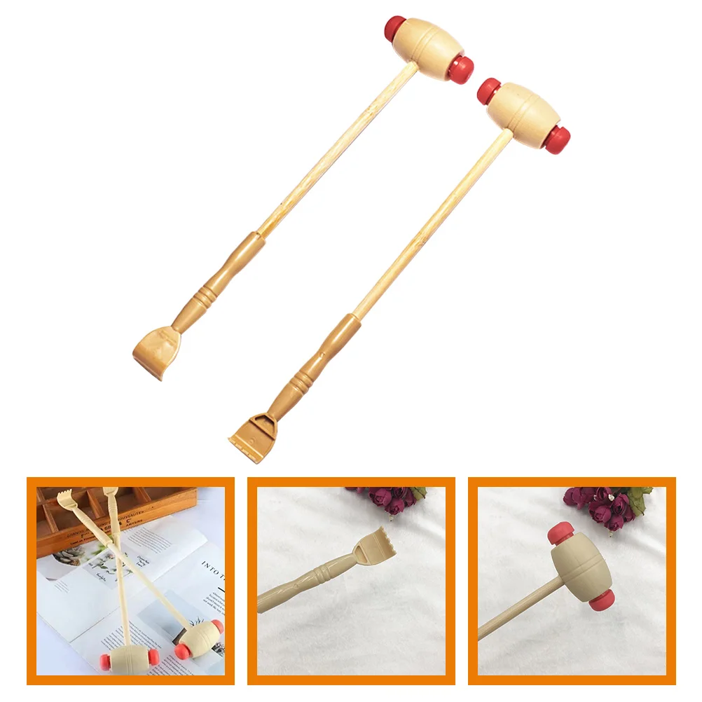 

2 Pcs Feet Massager Wooden Hammer Tickling Back Portable Massagers Shoulder Hammers Scratcher Handheld Multi-function