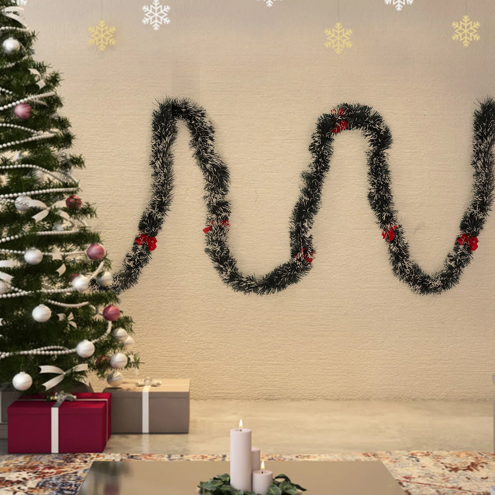 

Classroom Decoration Banners Christmas Garland Iron Wire Soft Vibrant Colors Holiday Cheer Xmas Party Supplies Plastic