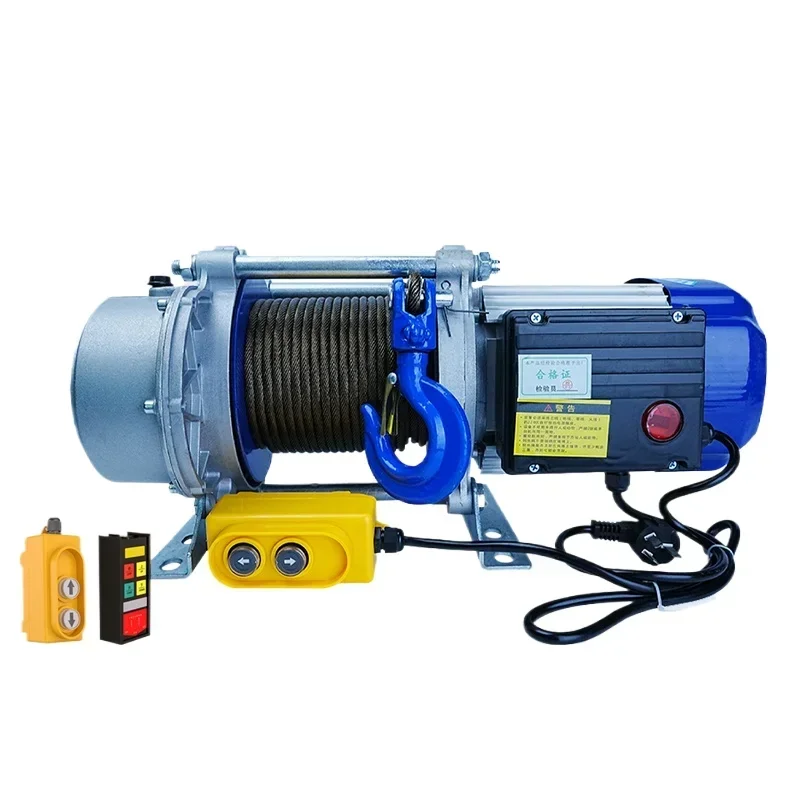 Remote control wireless hoist, household hoist 220v electric hoist 1 ton 2 tons 3T small lifting crane