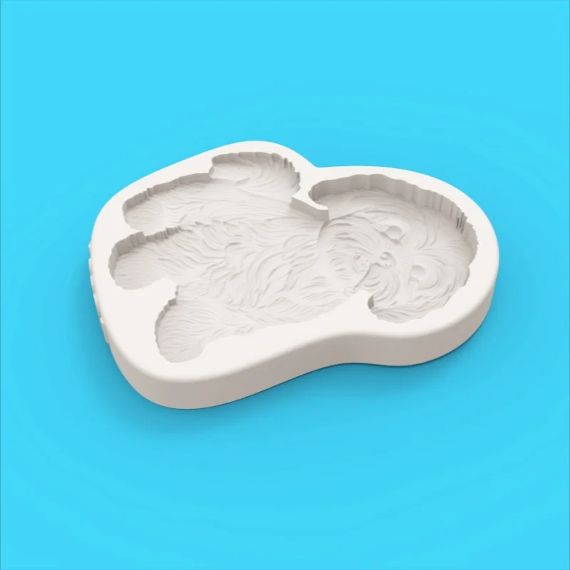 【Cute Puppy Silicone Baking Mold】3D Curly-Haired Puppy Shape Chocolate Candy Fondant Decoration Mold - view 4