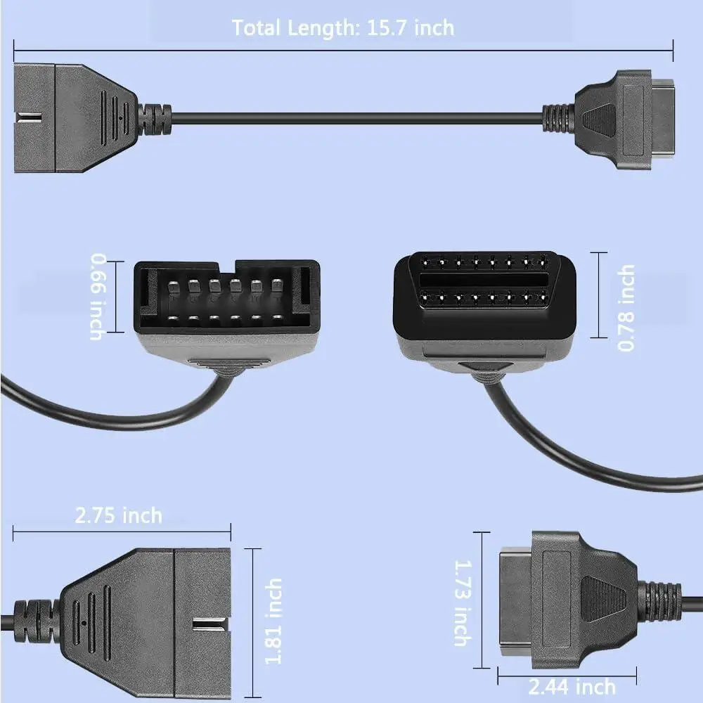 Cross-border  12pin to  16Pin cable GeneralAutomobile 2 adapter cable