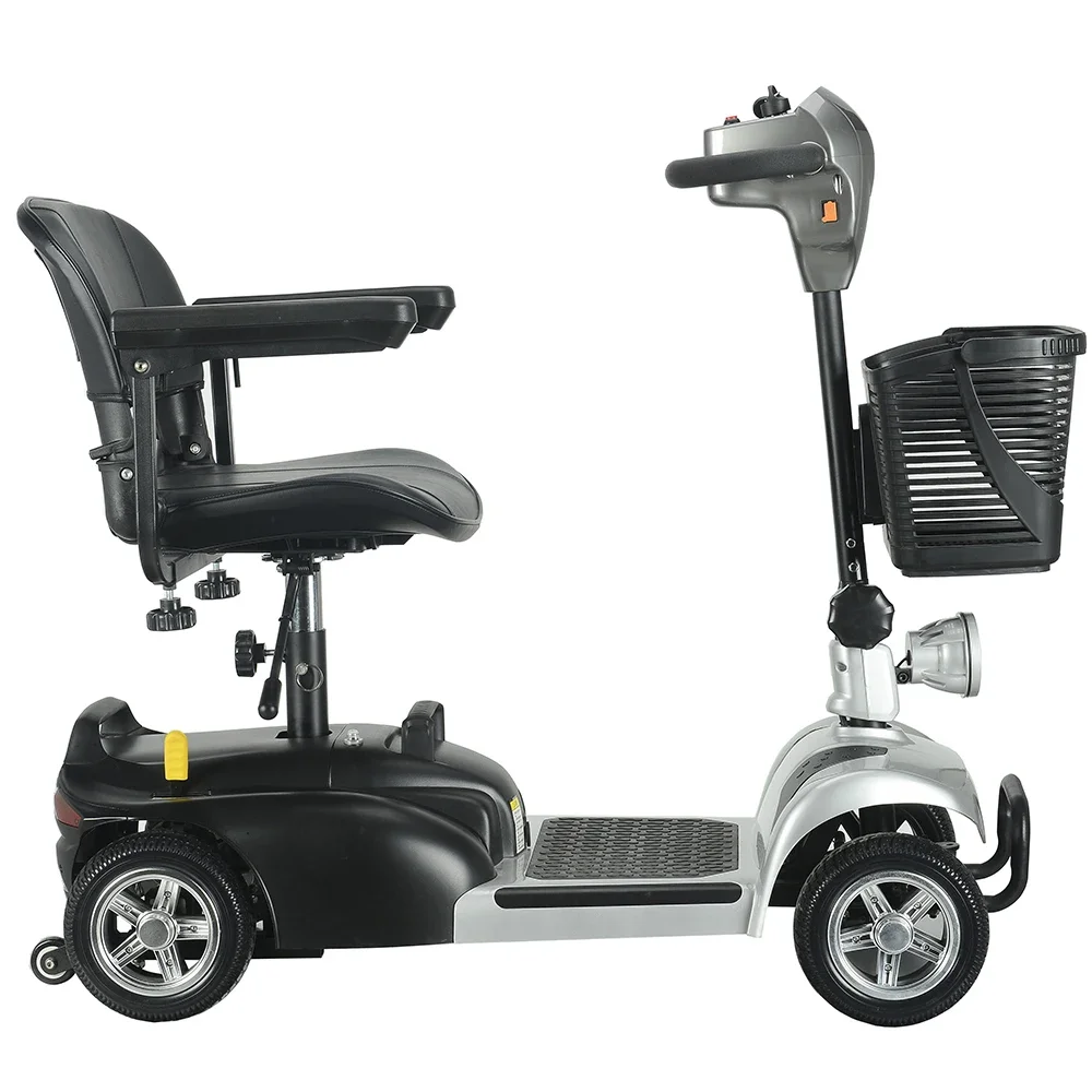 250W Four Wheel Disability Scooters Foldable Electric Elderly Scooter, Suitable for Various Terrains