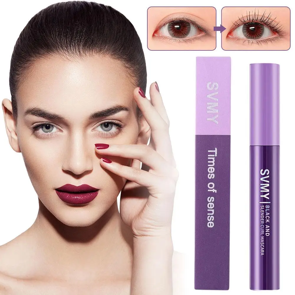 Black Waterproof 3D Mascara Lengthening Lash Eyelash Eye Beauty Makeup Extension Lashes Mascaras Purple Long-wearing Brush H3X6