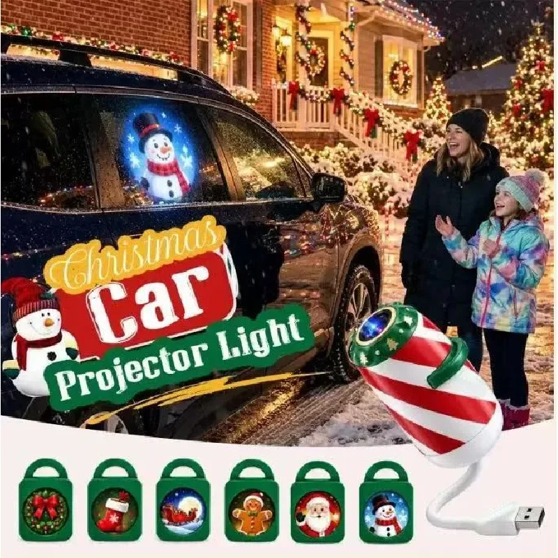 2027 HOT Christmas Car 5D Projector Light，Christmas Car Projection Lights for Christmas Atmosphere Festival Decoration