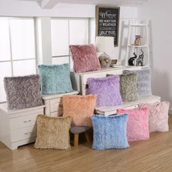 HOME Luxury Soft Faux Fur Fleece Cushion Cover Pillowcase Decorative Throw Pillows Covers 45x45cm Cushion Covers Cases JAF011