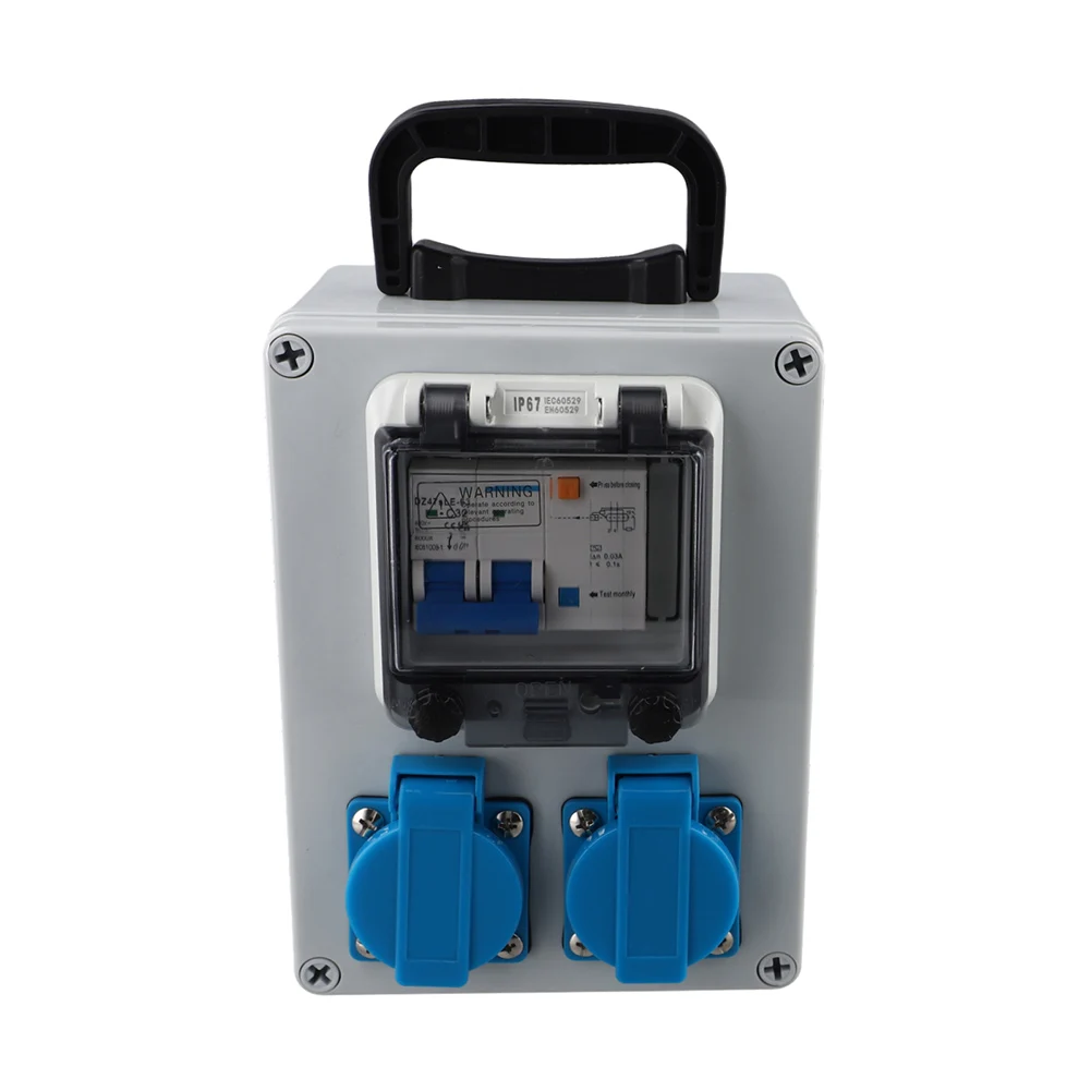 

Строительная настенная розетка распределителя питания с FI-переключателем 16A 250V 2P IP67 с рейтингом для промышленного и садового использования