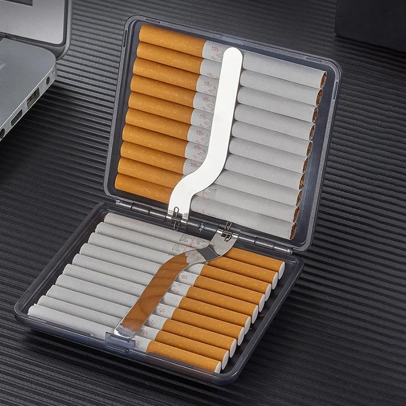 Portable Transparent Cigarette Case for 20 Cigarettes Frosted Plastic Anti-pressure Tobacco Case Storage Box Men Smoking Tools