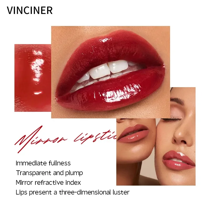 VINCINER 7-farbiger flüssiger Lippenstift, seidige Textur, antihaftbeschichtet, glänzend, seidig glatte Textur, langlebig, einfach aufzutragen, modischer Lipgloss