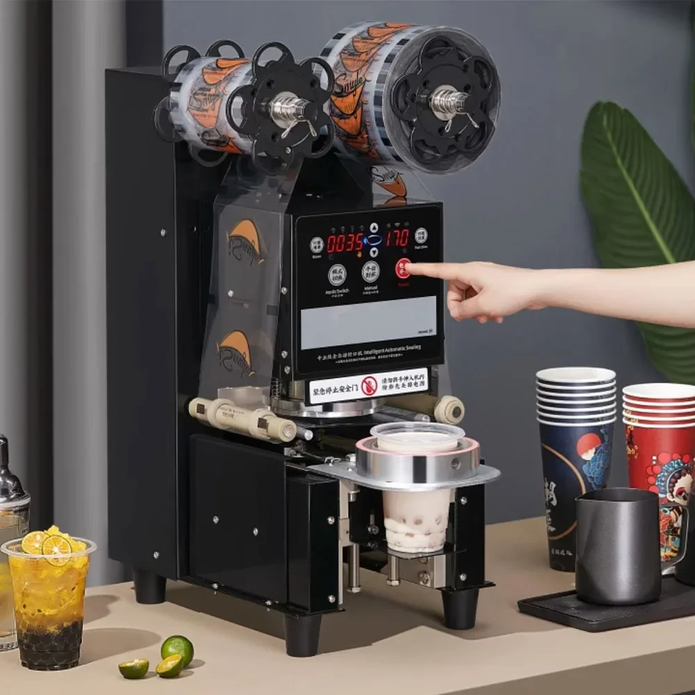 Automatic Cup Sealer Bubble Tea Machine Cup Sealing Machine 88/89/90/95 PP/PE/Paper Automatic Bubble Sealing Machine