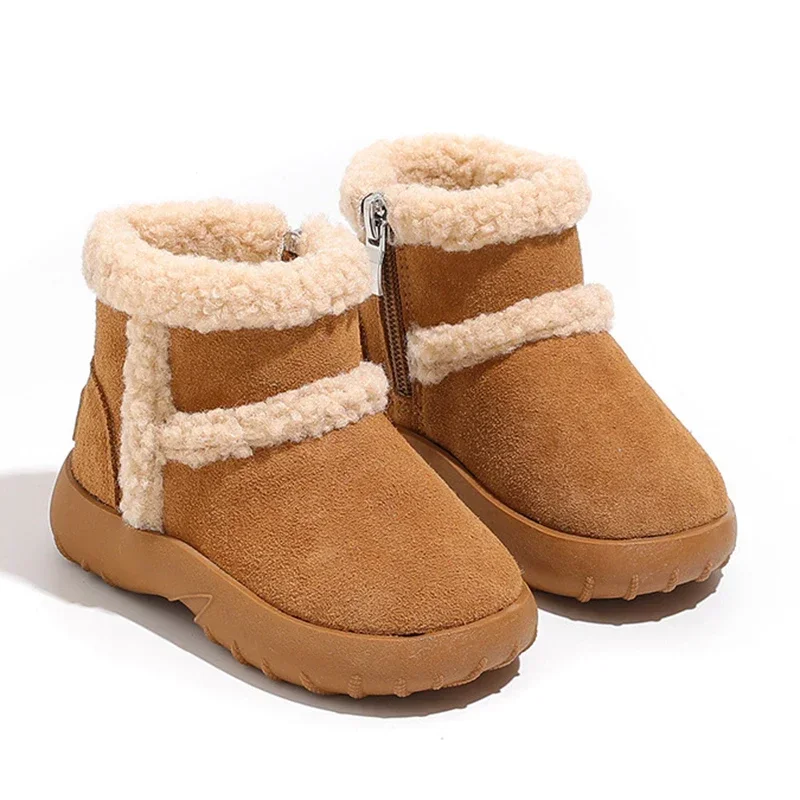 Baby Snowboots Pluche Warme Winter Kinderen Casual Schoenen 2024 Nieuwe Zachte Zolen Korte Laarzen Comfortabele Meisjes Katoenen Schoenen