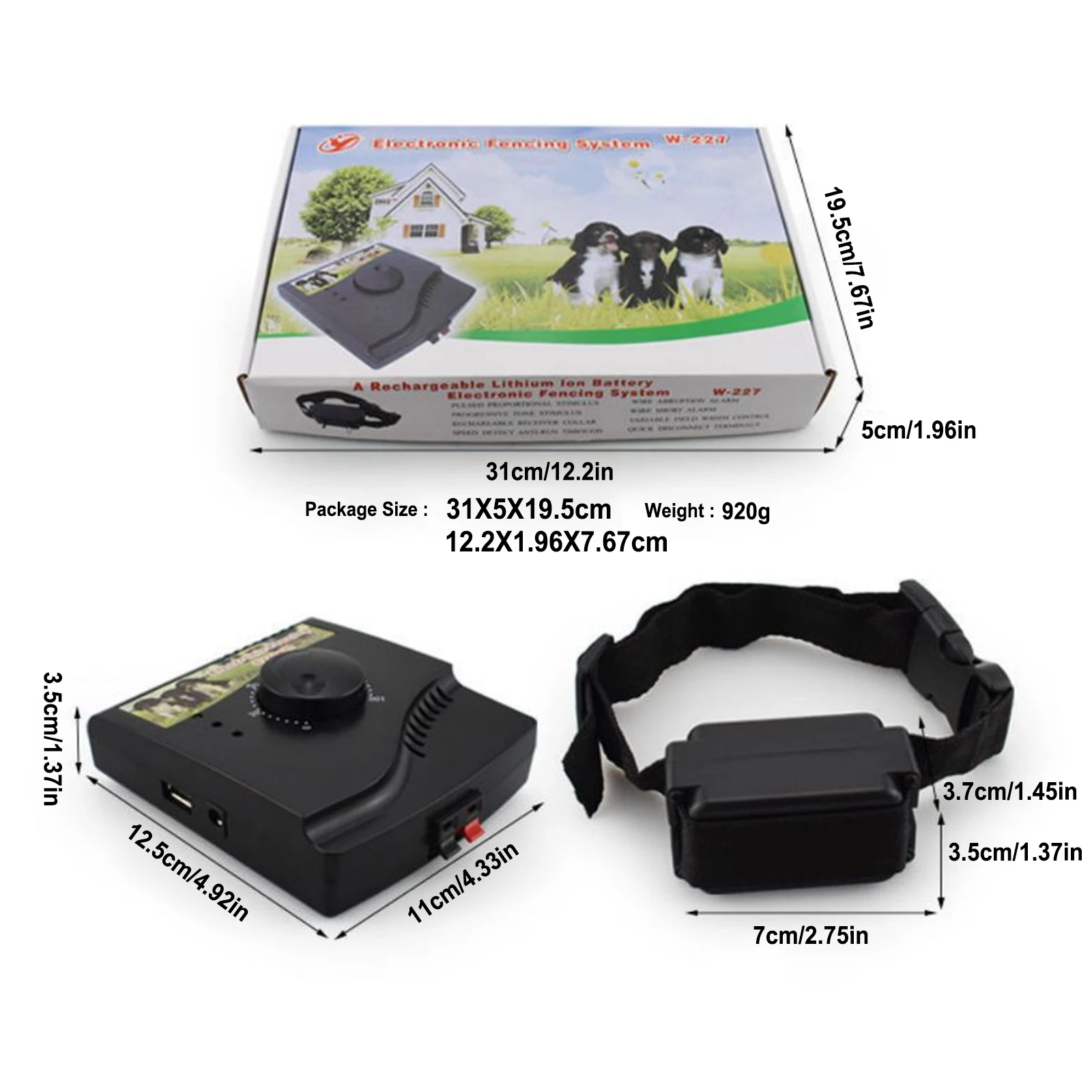 Electric Pet Fence System Dog Training Acoustic Shock Collar Waterproof Smart Dog Electronic Fence Pet Accessories