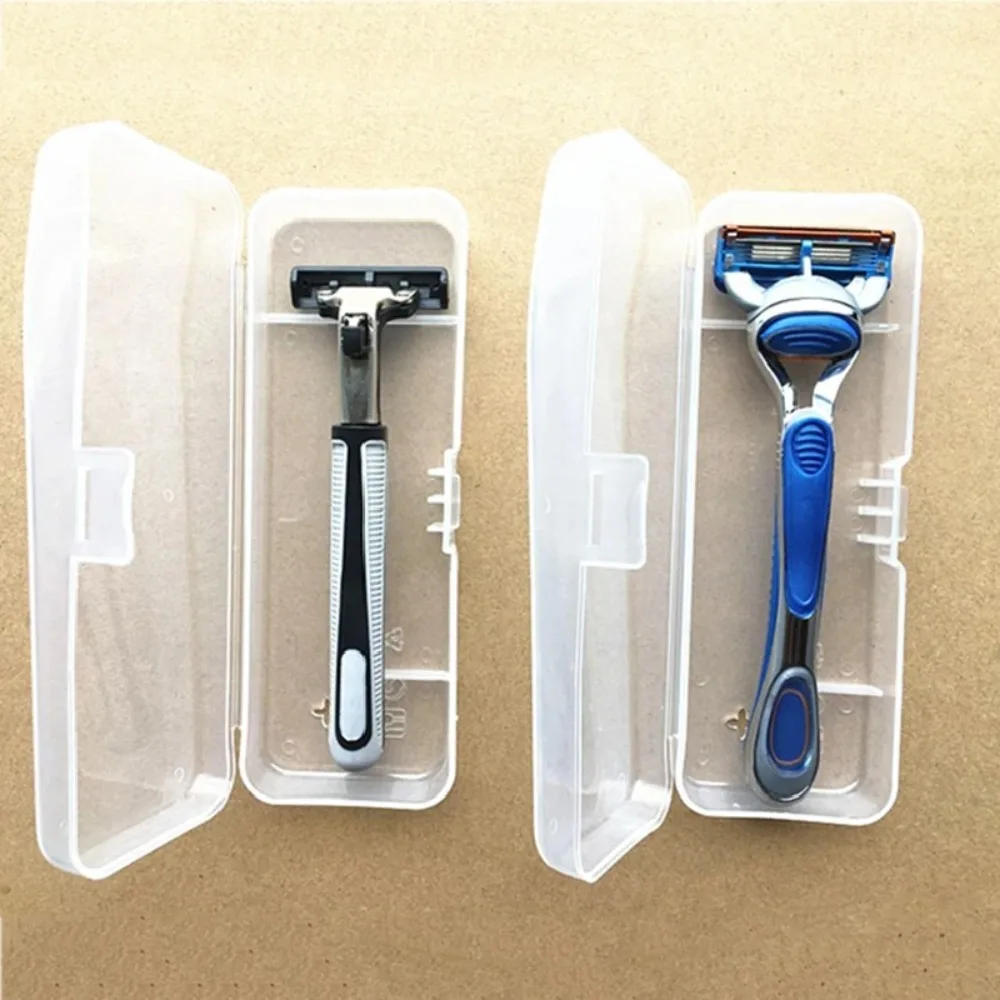 New Transparent Men's Razor Case Plastic Travel Shaver Box Shaving Machine Container Holder