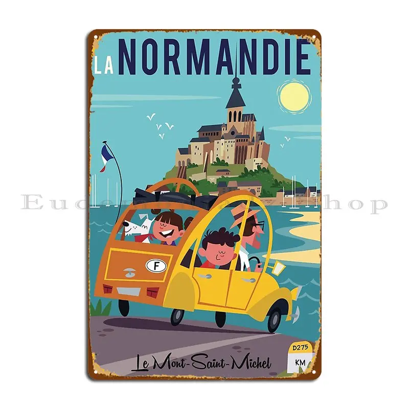 Normandie Poster Metal Signs Decoration Plates Kitchen Classic Designing Tin Sign Poster