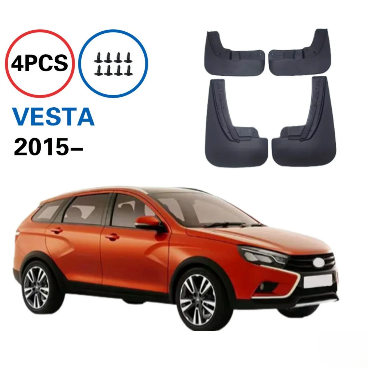 

Front Rear Wheel Mud Flaps Splash Guards MudFlaps with Screw for LADA VESTA SW CROSS 2015 Automobile Protector Accessories