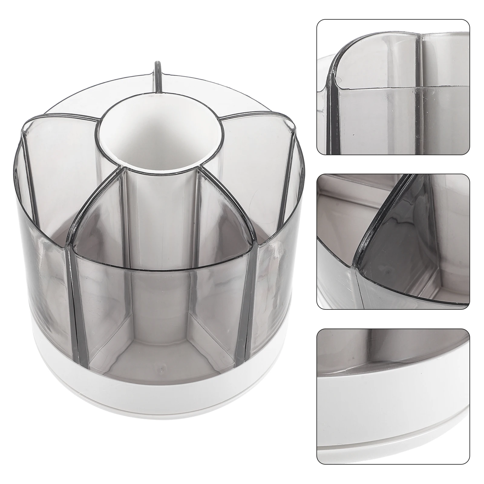 Portalápices giratorio de gran capacidad, organizador de escritorio con rotación de 360 grados, caja de almacenamiento de brochas de maquillaje para oficina, bolígrafo multifunción