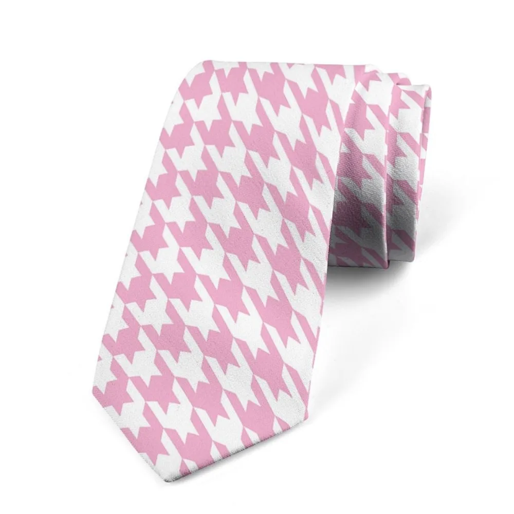 Fashion 8cm Houndstooth Tie Narrow Soft Classic Tie Hand Tied Adjustable Men Necktie Suit Accessories