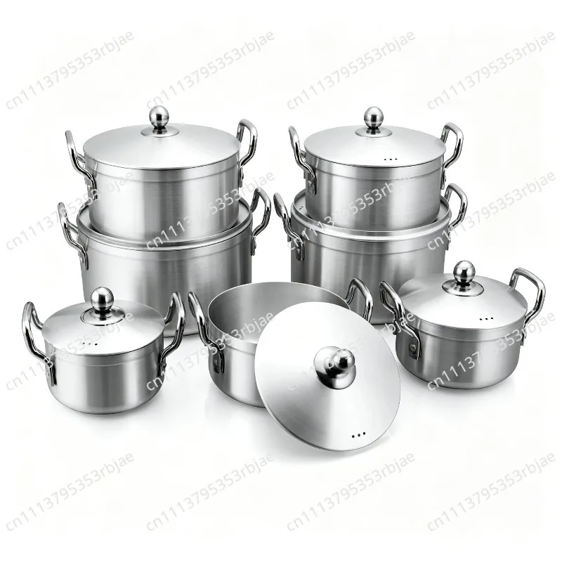 Aluminum pot 16-28cm thinning sanded aluminum soup pot commercial hotel cookware pot set