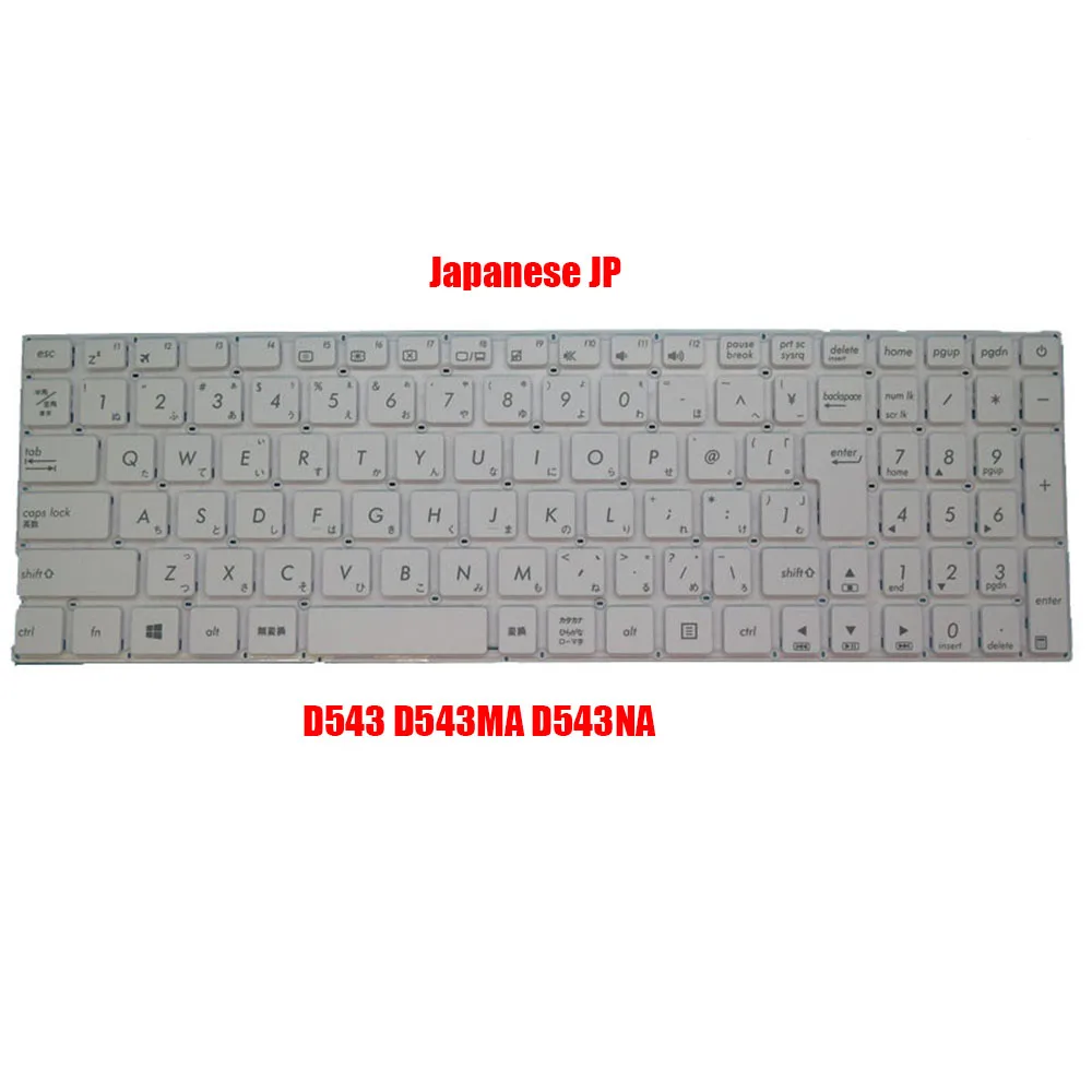 Laptop Keyboard For ASUS FL5700UP VM520UP X543UB A543 F543 K543 R543 D543 P540UA  White Japanese JP