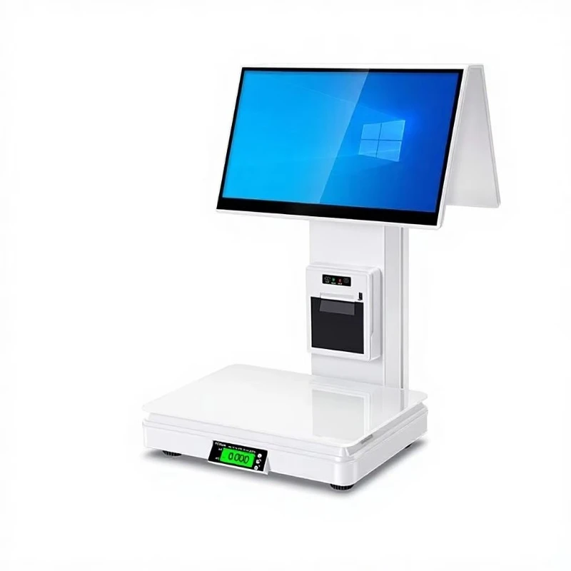 Smart Checkout Terminal Cash Register System Dual-screen Touchscreen Electronic Scale Featuring Customer Display