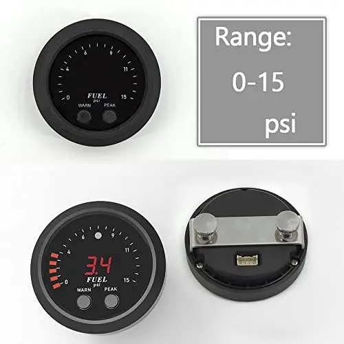 

52mm Fuel Pressure Gauge with Red LED Display (0-15 PSI)