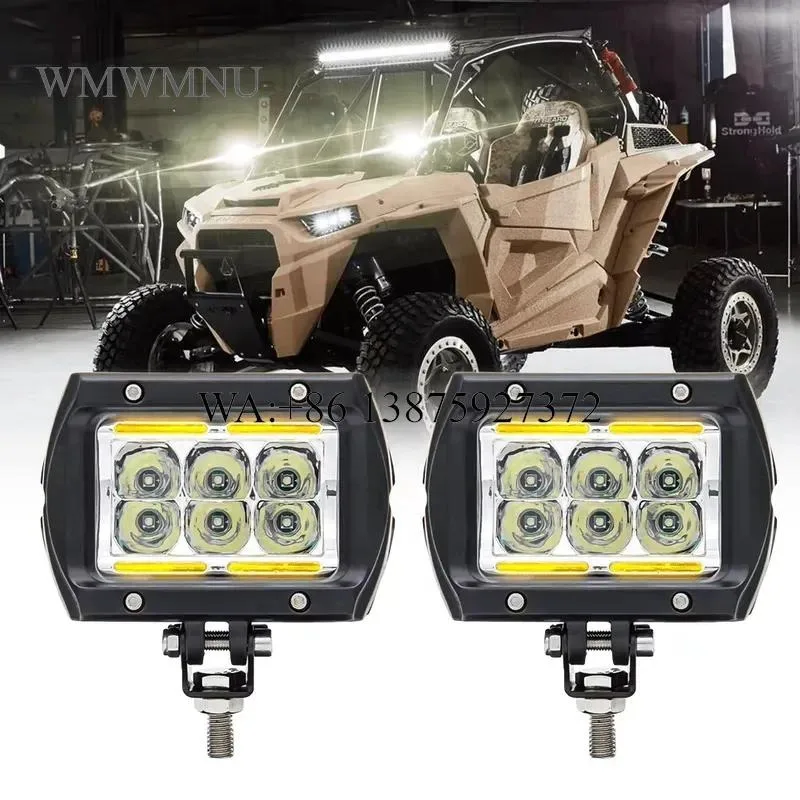 Wmwmnu for Universal 18W Flush Mount Led Work Light IP67 Waterproof Light Bar 4 Inch LED Work Light