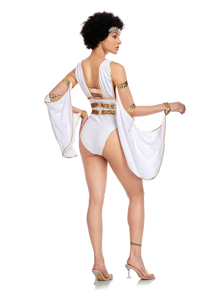 2026 New Arrival Ready to Ship Vintage Roman&Egyptian Cleopatra Greek Goddess Cosplay Uniform - Sexy Queen Costume for Halloween - view 4