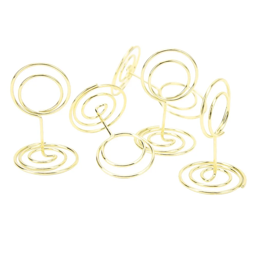 20Pc Gold/Rose Gold Table Number Stands Stable 50*31mm Picture Holder Widely Used Round Shaped Place Card Holder Office