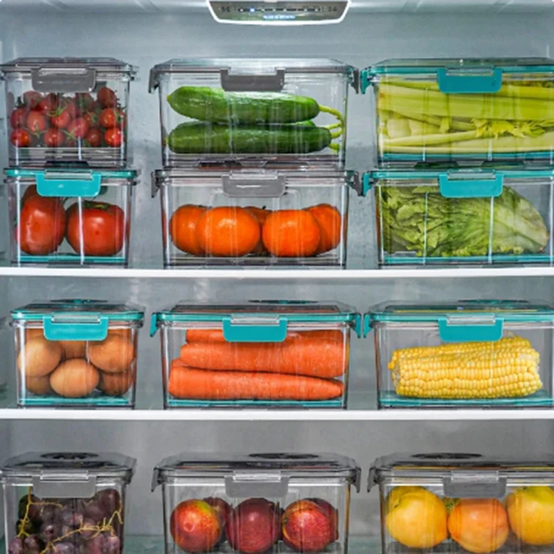 ABWR-ภาชนะเก็บอาหารสูญญากาศโปร่งใสตู้เย็นพร้อมท่อระบายน้ําความจุสุทธิเครื่องจ่ายอาหารสําหรับห้องครัว