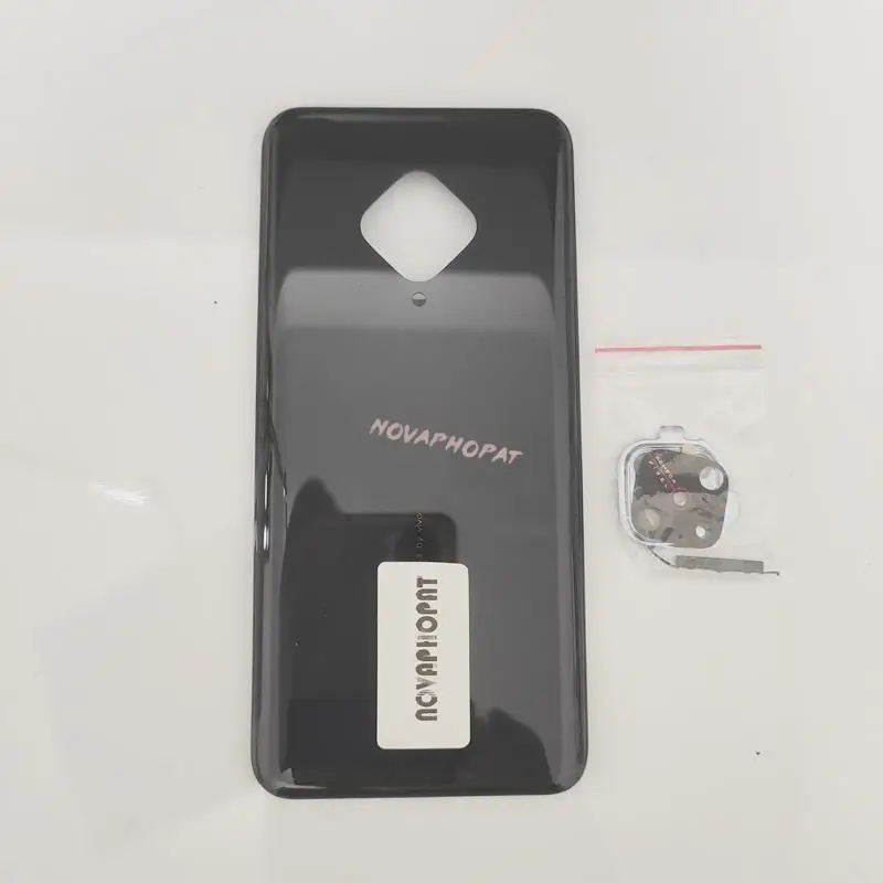 Novaphopat For Vivo S1 Pro / Y9s Battery Door Cover Rear Case Back Housing Side Power Volume Botton Bezel With Camera Lens