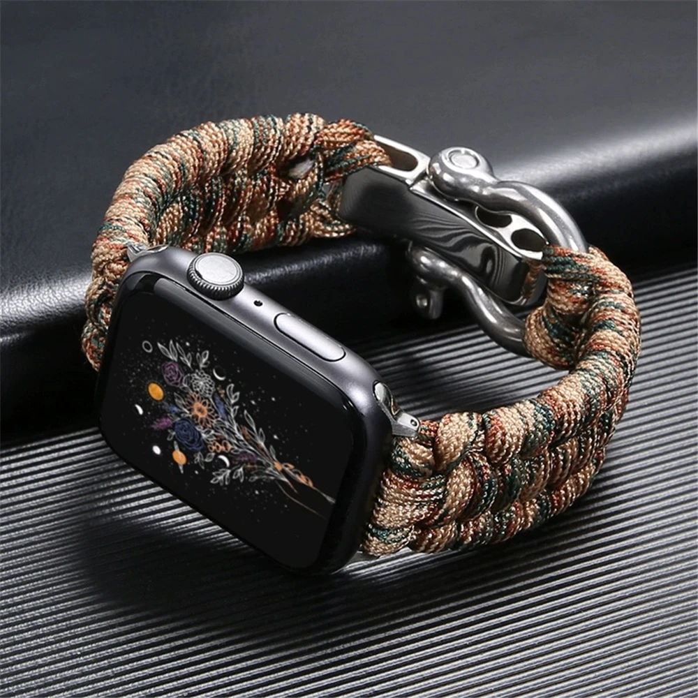 Nylon Woven Sport Bracelet for apple Watch Series Ultra2/1 49mm8/7/6/5/4 Band Paracord Replacement Strap Apple Watch 9 45mm 41mm