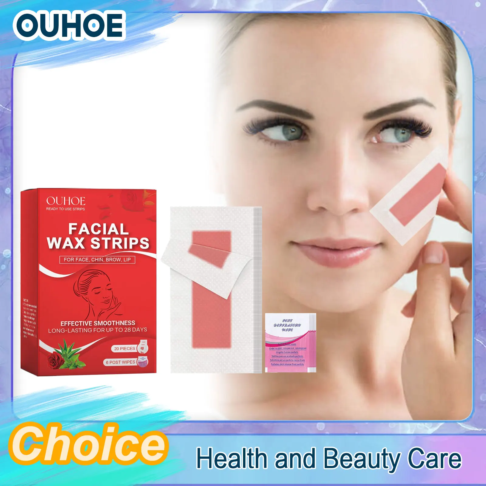 Facial Wax Strips for Face Ready to Use Lip Eyebrow Leg Arm Body Hair Removal Summer Depilation Clean Waxing Wipe Sticker Papers