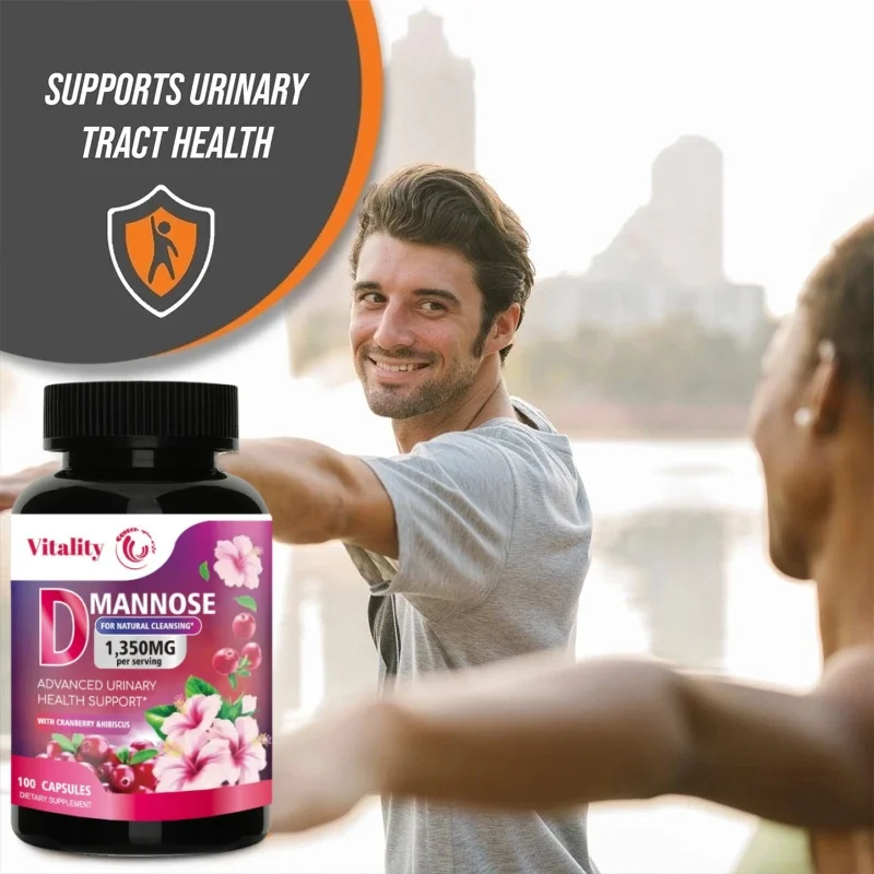 Vitality D-Mannose, мочевая формула для здоровья, органический порошок из клюквы и гибискус, здоровый пузырь, быстрая детоксикация