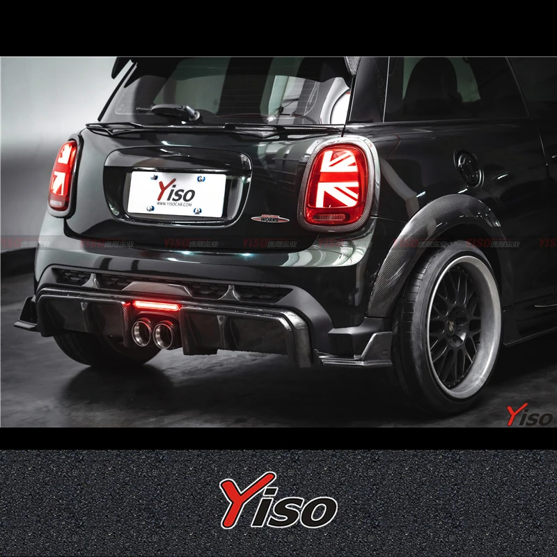 FOR BMW MINI F55 F56 JCW Cooper S Modified Carbon fiber Aerodynamic kit YISO Rear Bumper Patch