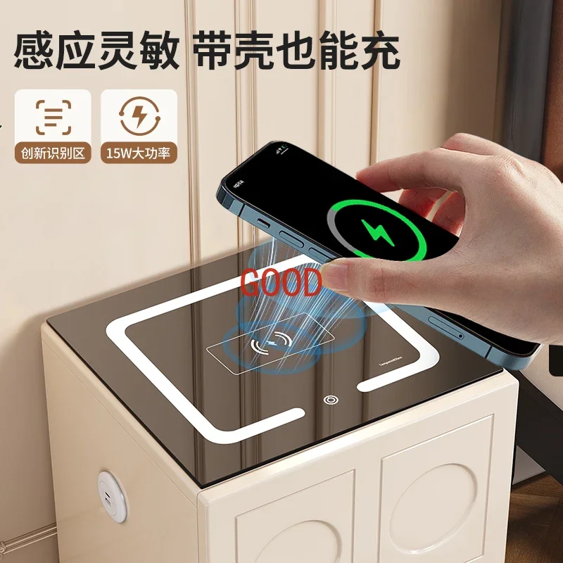 Household anti-theft hidden bedside safe green with large capacity fingerprint password cabinet 65cm