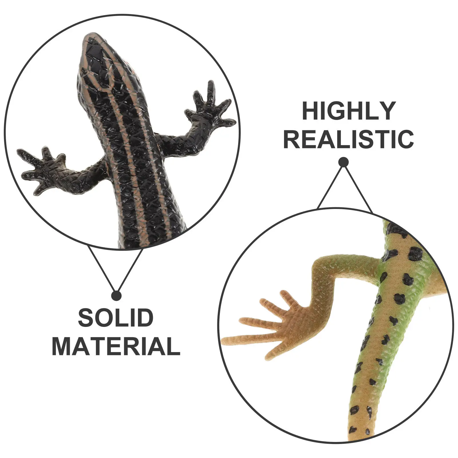 4Pcs Simulation Lizard Realistic Plastic Reptile Fake Animal Party Decoration Recognition Educational Mini Desktop Decoration