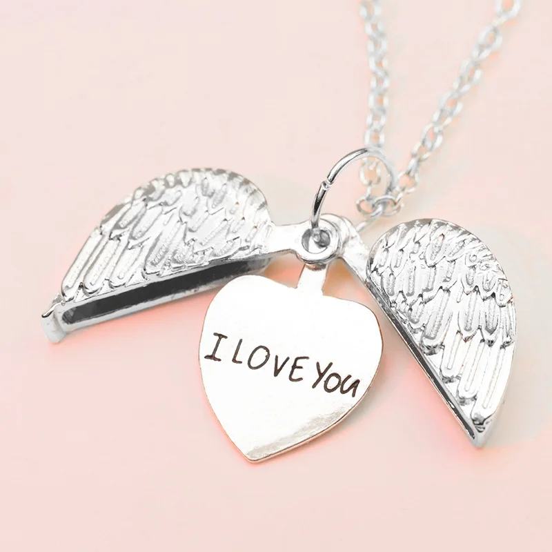 Women\'s Fashion Creative Opening Box Letter I Love You Necklace Pendant High-End Unique Design Jewelry Valentine\'s Day Gift 2023