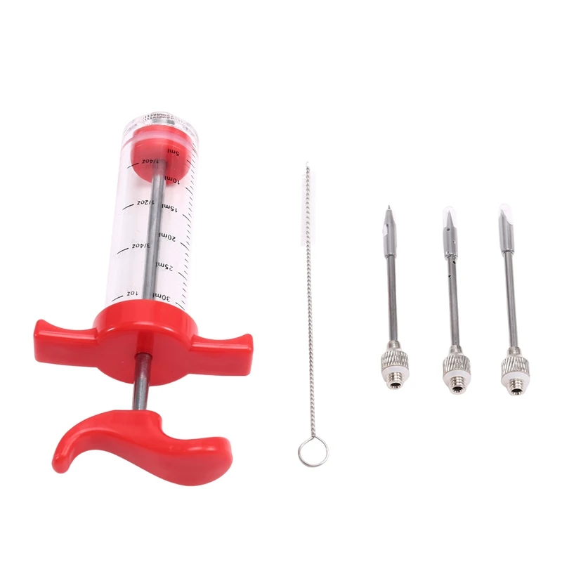 Plastic Meat Injector Kit, Turkey Marinade Injector With Capacity, BBQ And Grill Syringefor Enhanced Flavor,