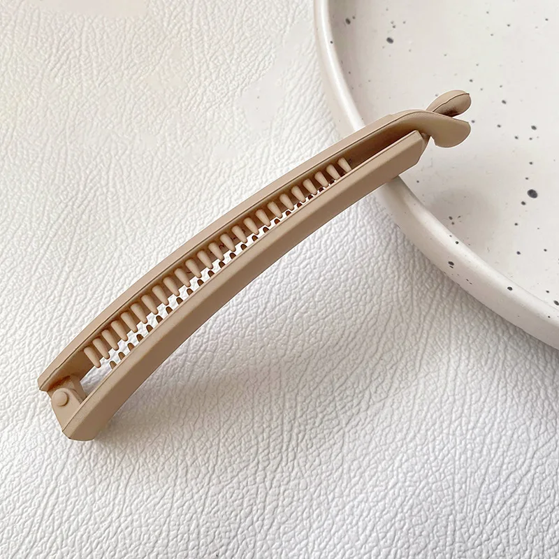 Neue Schlichte Haarspange Pferdeschwanzhalter Matt Einfarbig Modisch Minimalistisch Haarklammer Rutschfester Pferdeschwanzclip Haaraccessoires für Frauen – Detail 13