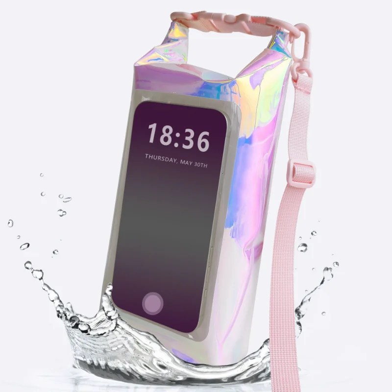 New 2L PVC Waterproof Dry Bag, 2-in-1 Touch Screen Phone Waterproof Pouch Outdoor Crossbody Swim Bag