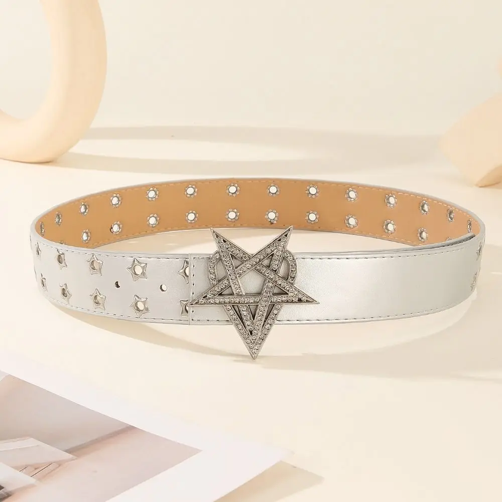 Cintura casual stile punk in pelle PU Cintura jeans con fibbia in metallo vintage Lettera Streetwear Cintura in vita da donna Party