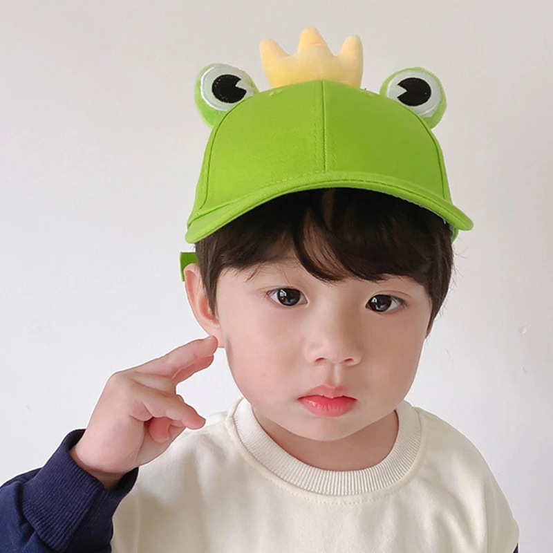 Kids Cartoon for Frog Eyes Cotton Baseball Spring Summer Outdoor Sunscreen Sweet Candy Color Adjustable Dropship