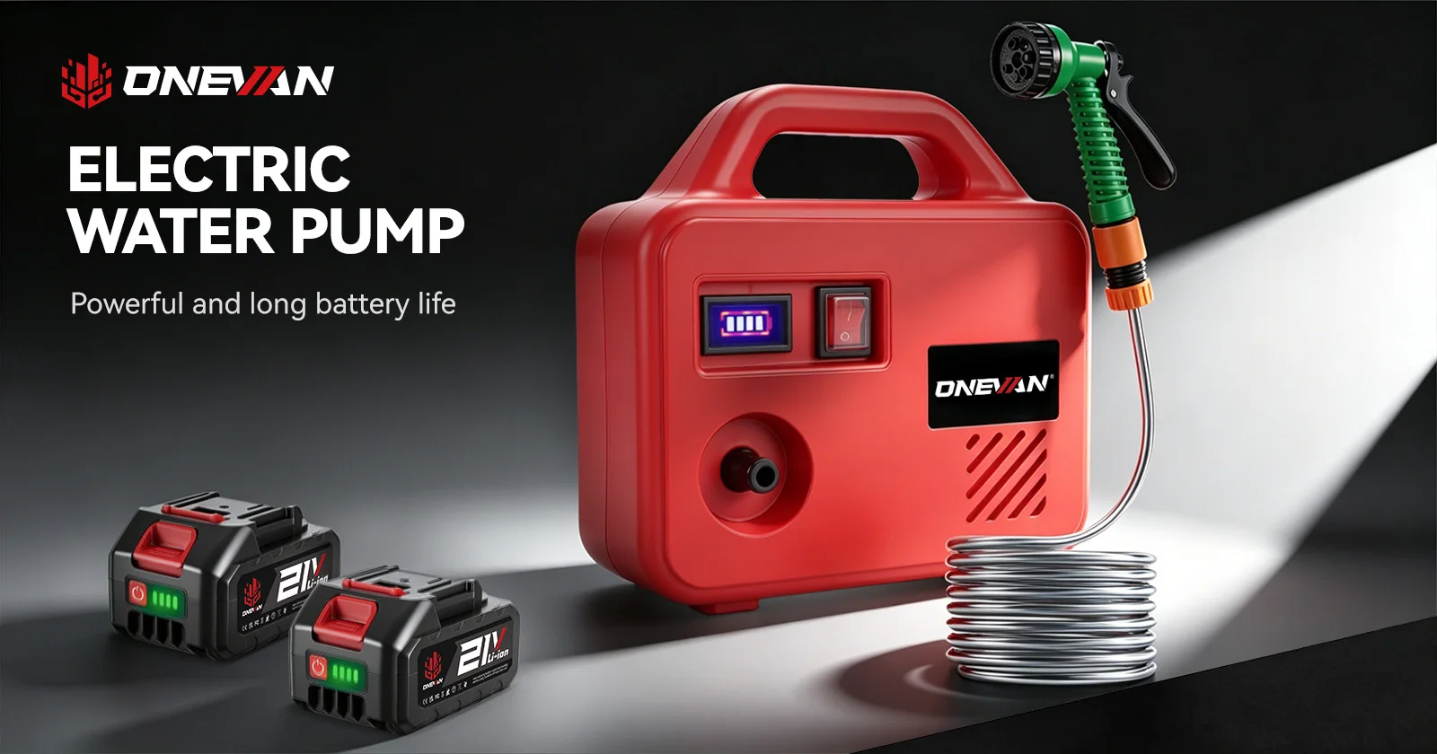 ONEVAN 260W Electric Water Pump 150M Cordless Watering Machine Rechargeable Garden Watering Tools For Makita 18V Battery Pin