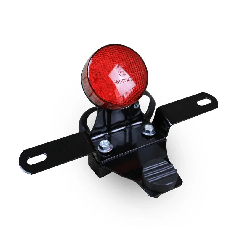 12V Vintage Motorcycle LED Rear Signal Brake Light Small Type Back License Light With Install Bracket