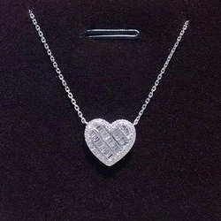 Huitan White Cubic Zirconia Love Necklace Women Luxury Silver Plated Romantic Female Wedding Pendant Necklace Fashion Jewelry