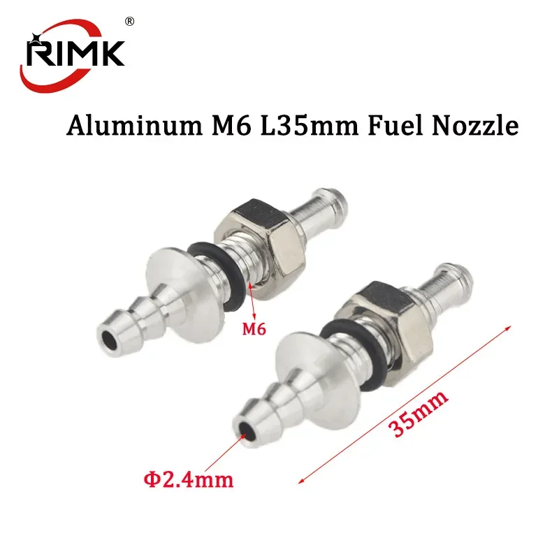 1pc RC Boat Aluminum M6 L35mm Fuel Nozzle Suitable for ID 3/4mm Water Cooling Tube to Extend