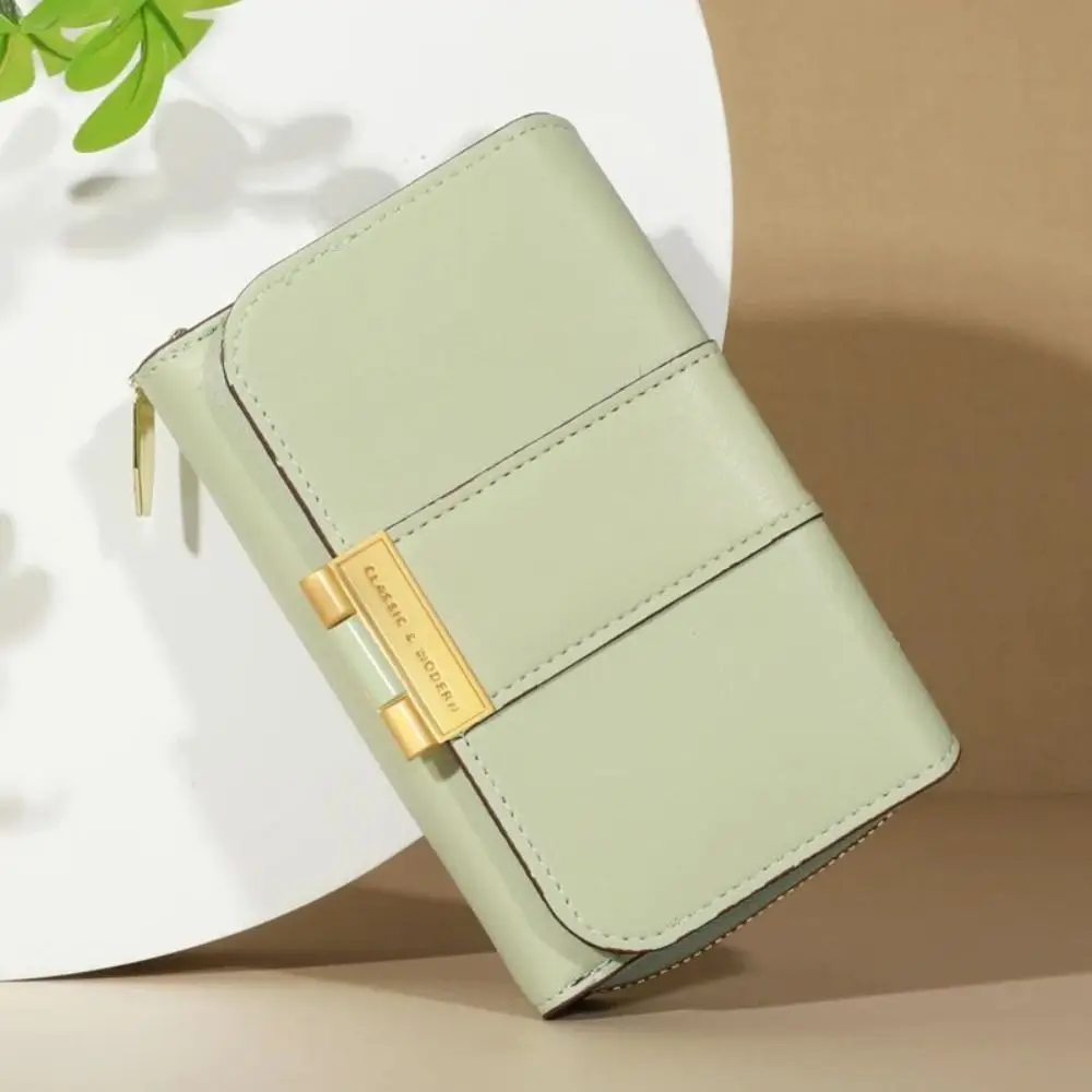 Ретро кошелек из искусственной кожи, короткий кошелек, складной кошелек на молнии, тройной кошелек, многофункциональный, большой емкости, женский держатель для карт, подарок